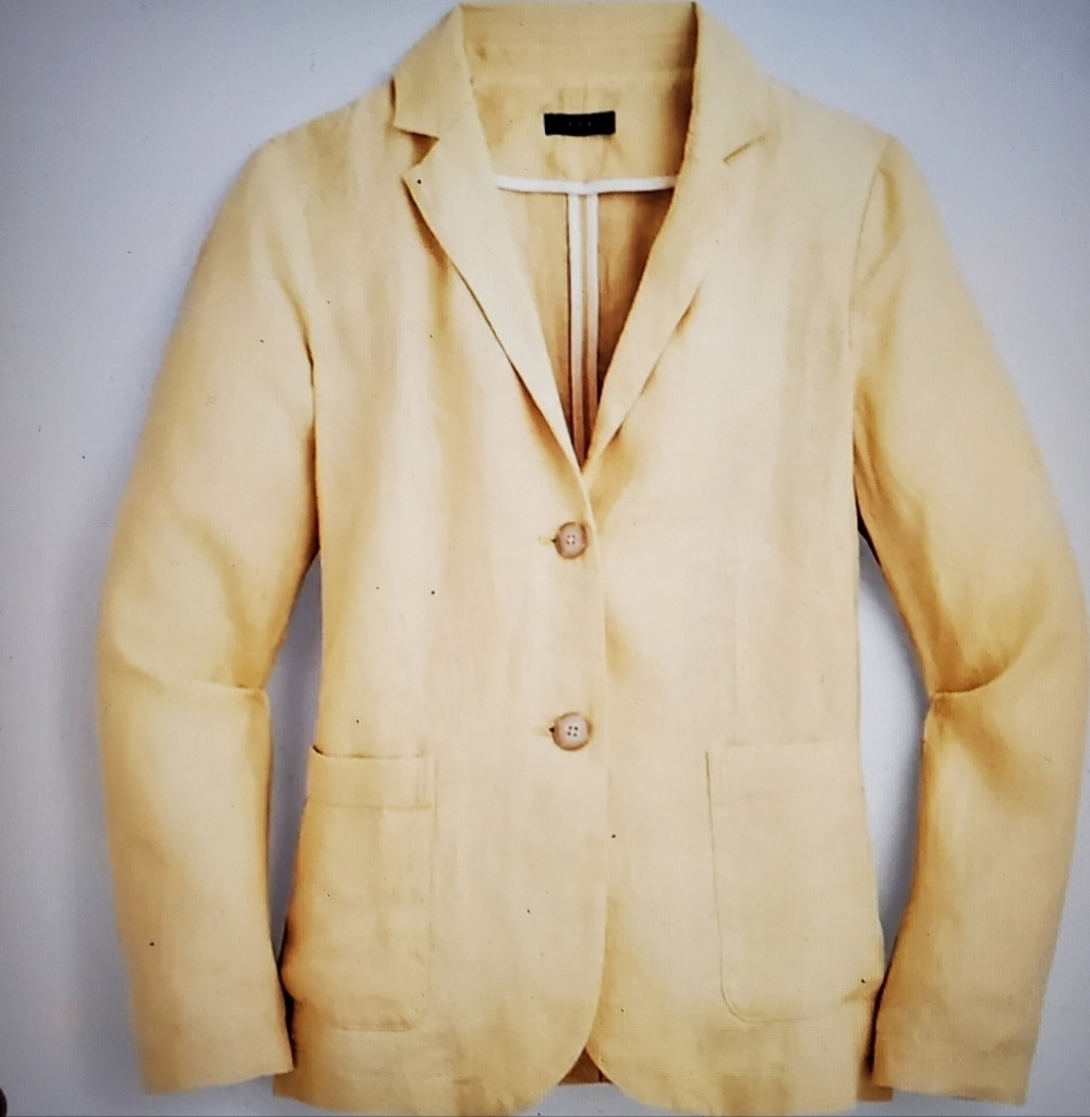 J. Crew Linen Plus Size Unstructured Parke Blazer 22 Jacket Preppy Office Spring